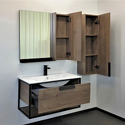 Comforty Мебель для ванной Бонн 90 (Quadro) подвесная дуб темный – фотография-4